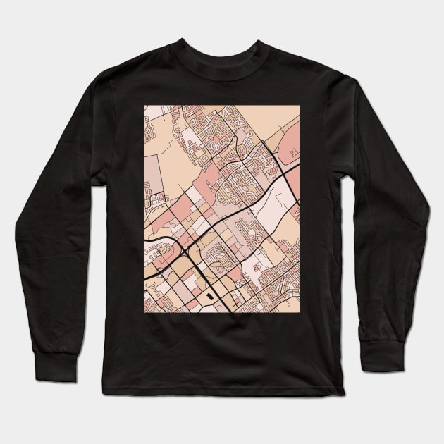 Laval Map Pattern in Soft Pink Pastels Long Sleeve T-Shirt by PatternMaps